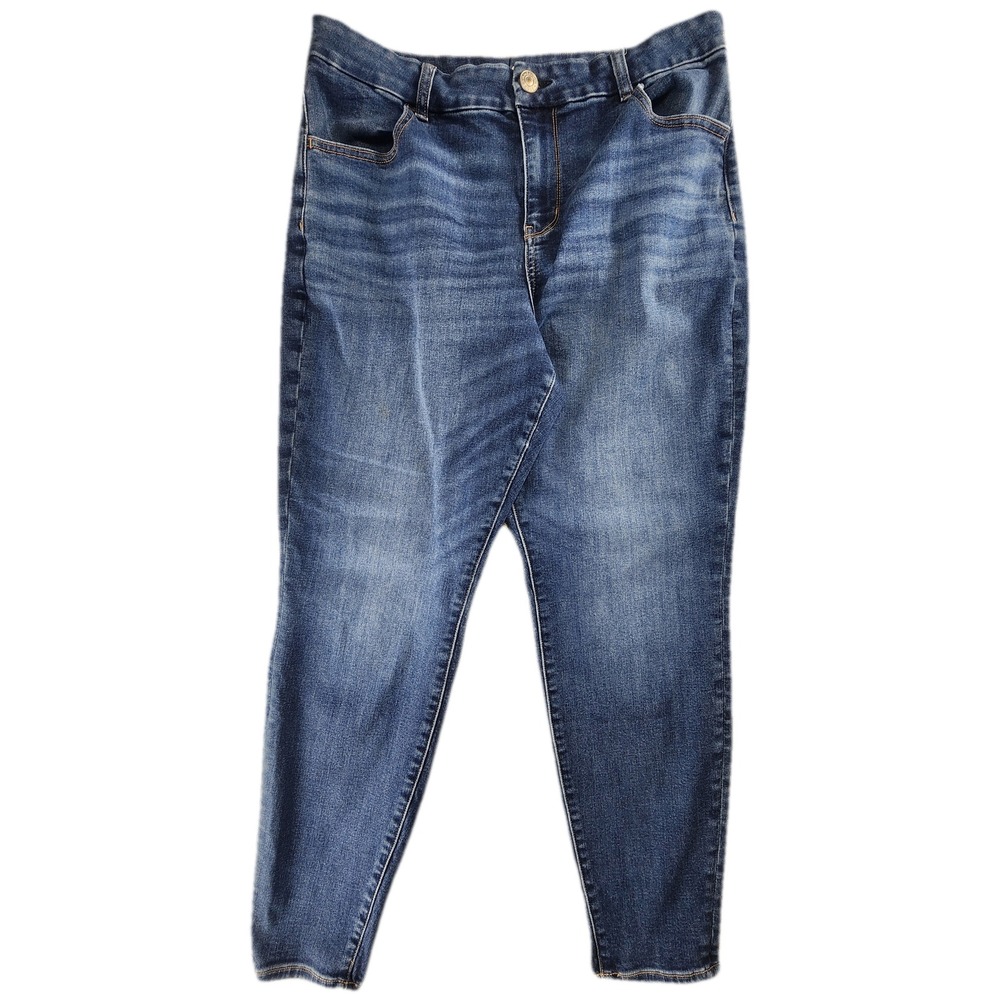 American Eagle Womens Jeans 16 Regular Blue Denim Skinny Leg High Rise